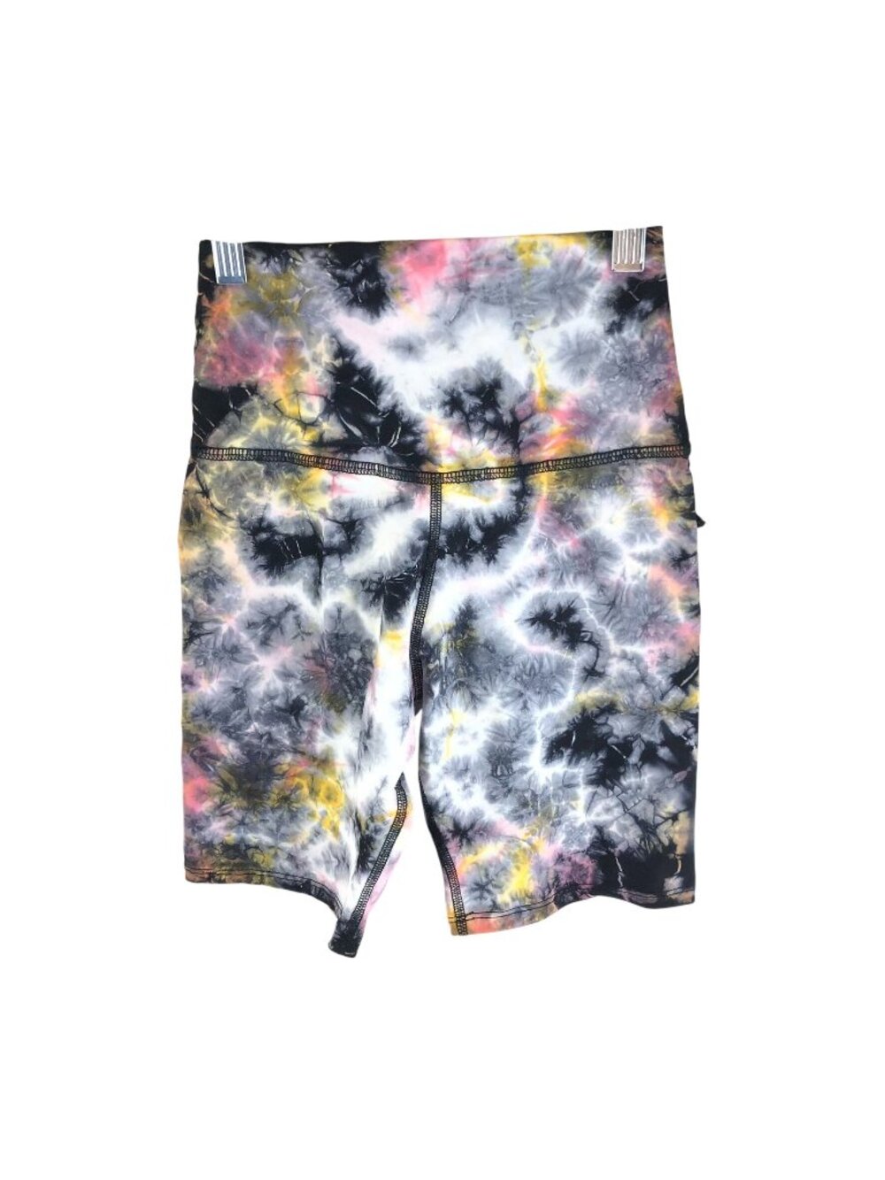 Electric & Rose Womens Bike Shorts Activewear Tie Dye Stretch Black Pink XS